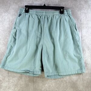 Crazy Shirt Hawaii Pull On Shorts Men XL Blue Gray Cotton Elastic Pocket Casual